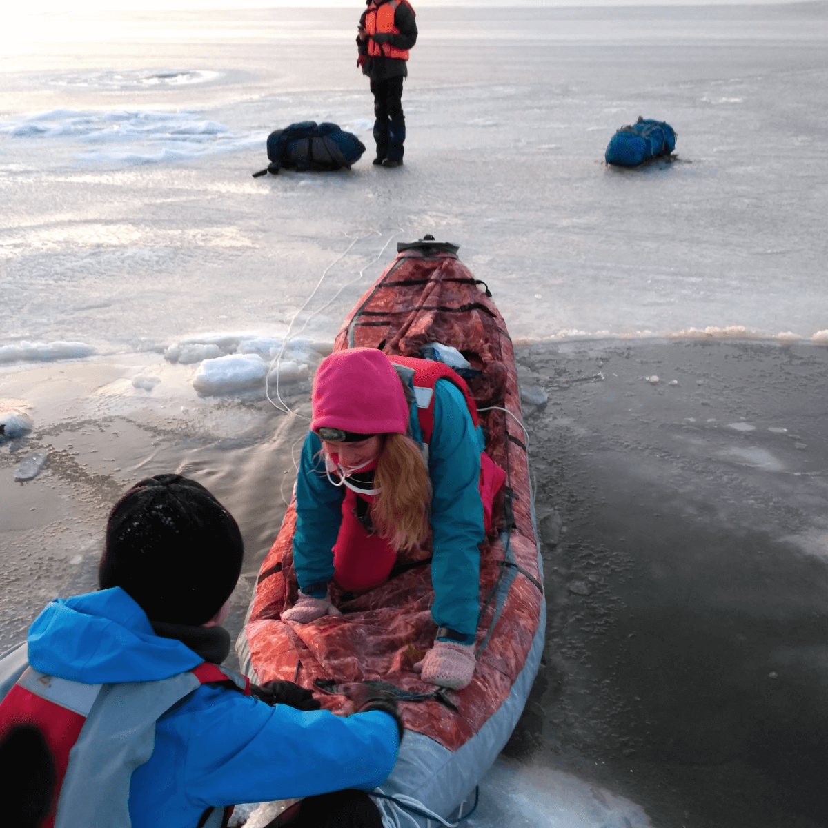Путешествие Поход по льду Белого моря